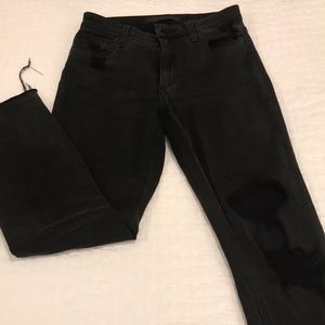 Joe’s jeans black distressed high rise skinny